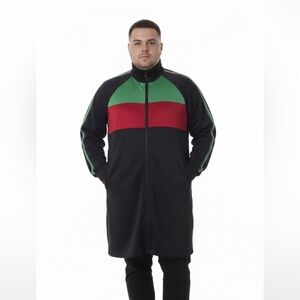 Zara Man Green,Black and Red zip-up track jacket